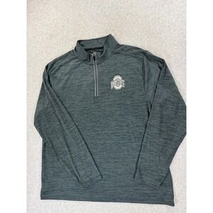 Ohio State Buckeyes Screened Logo Campus 1/4 Zip‎ Pullover (Men's XL) Gray
